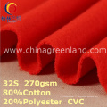 Tissu tricoté de polyester de coton de CVC pour des vêtements de sport de textile (GLLML384)